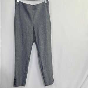 Women’s Gray Pants crop trouser with side buttons and mid rise